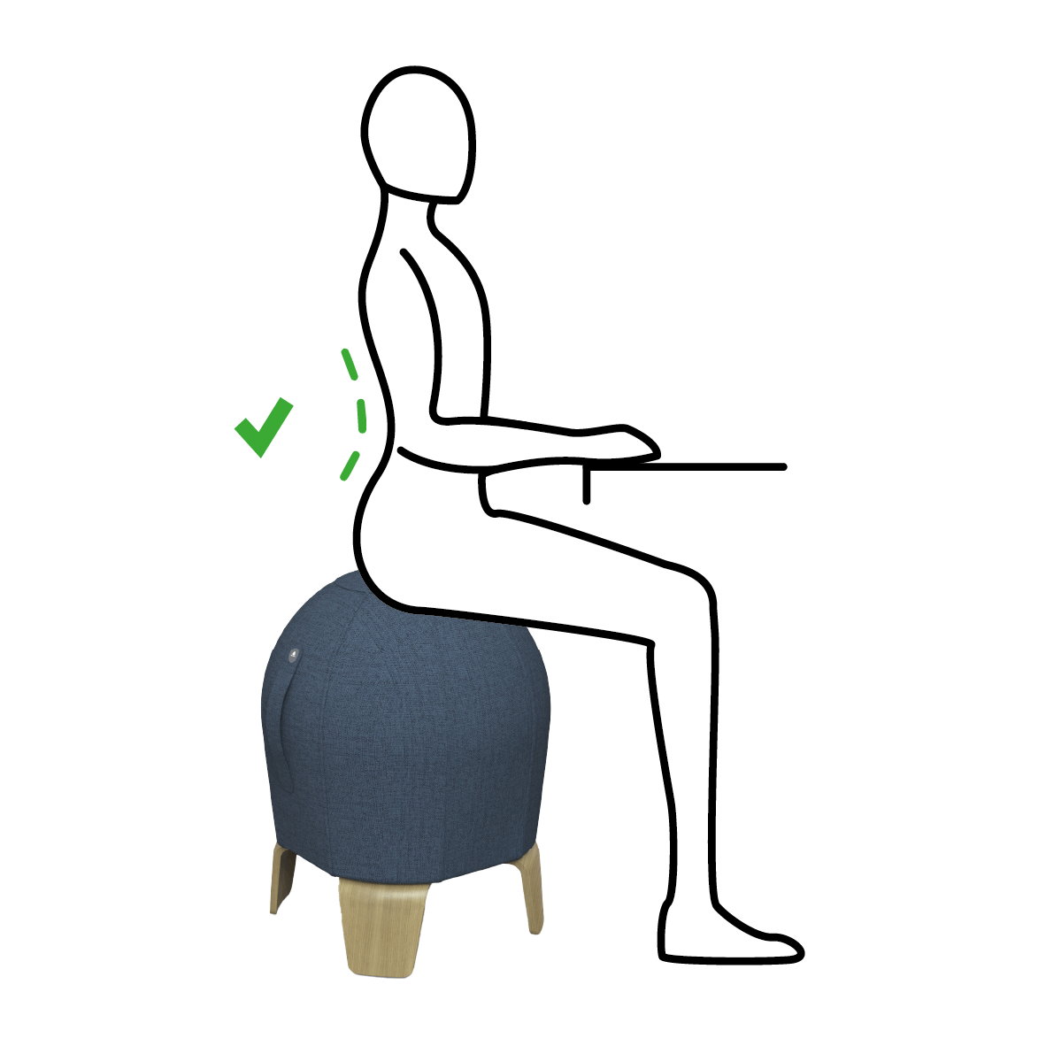 Ballon Ergonomique Loona Bleu - SC Mobilier