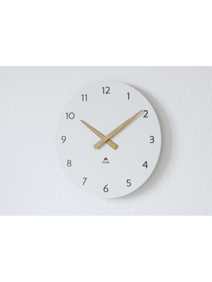 Horloge Milena Murale Bois - Blanc - SC Mobilier