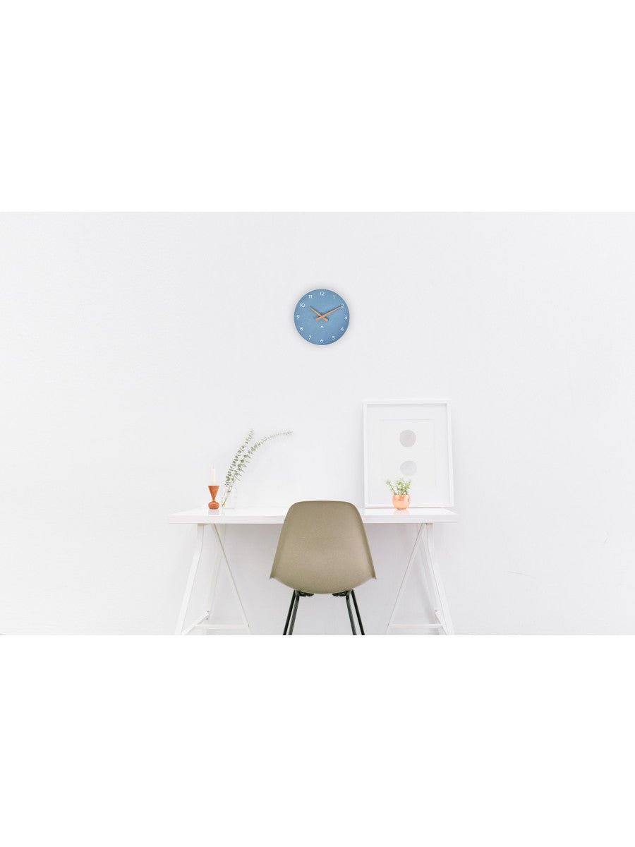 Horloge Milena Murale Bois - Bleu - SC Mobilier