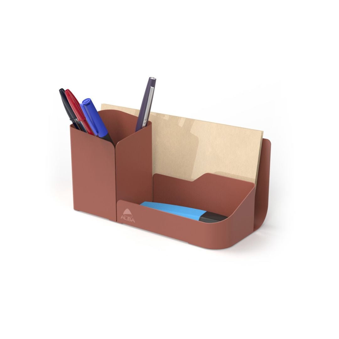 Organisateur Bureau 3 Compartiments - Métal Terracotta - SC Mobilier