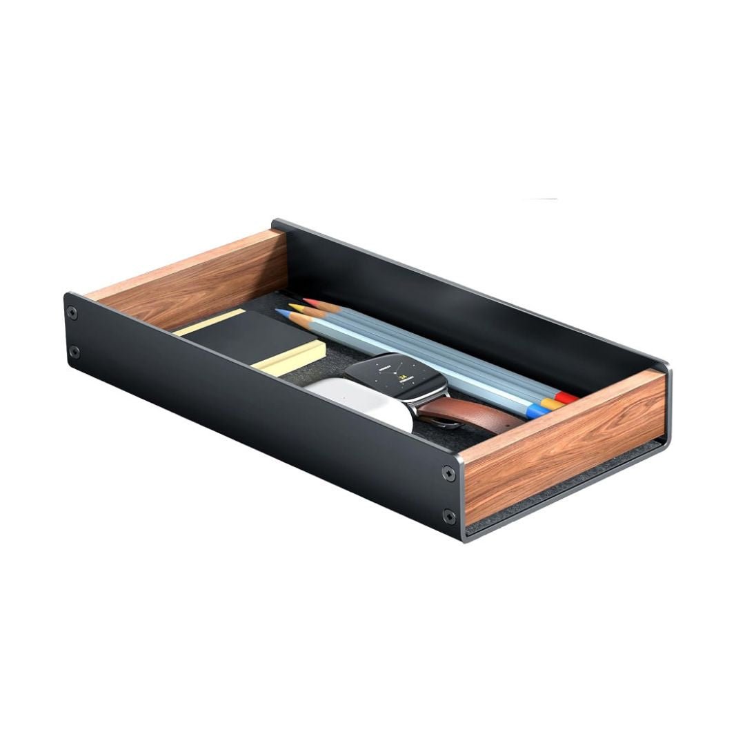 Plateau de Bureau Bois et Aluminium Noir - SC Mobilier