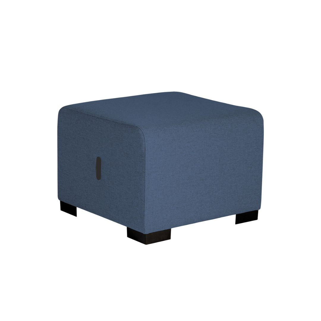 Pouf 1 Place Hizia - Bleu Denhim - SC Mobilier