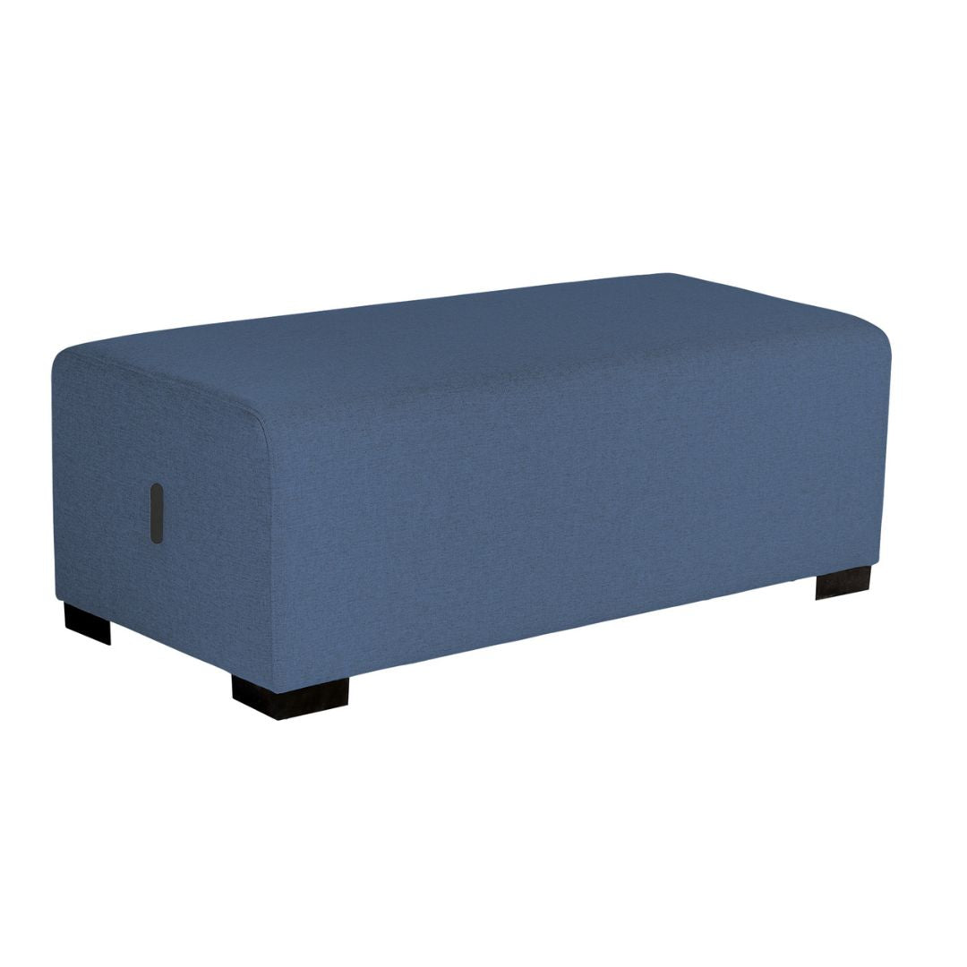 Pouf 2 Places Hizia - Bleu Denim - SC Mobilier