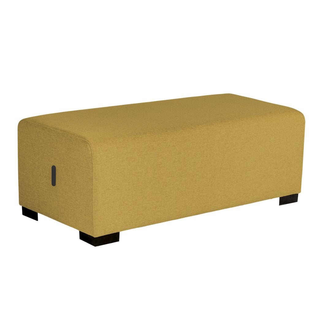 Pouf 2 Places Hizia - Jaune Safran - SC Mobilier
