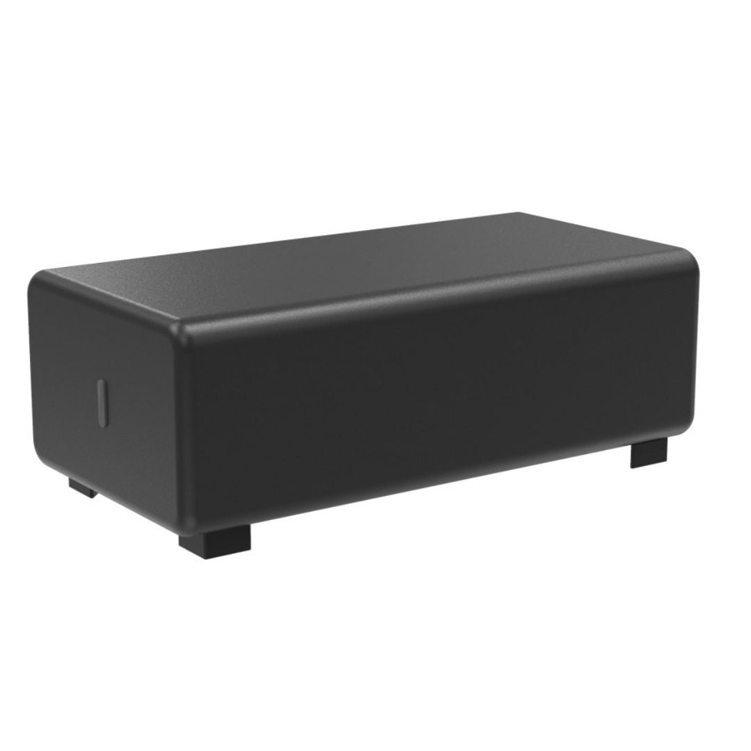Pouf 2 Places Hizia - Simili Cuir Noir - SC Mobilier