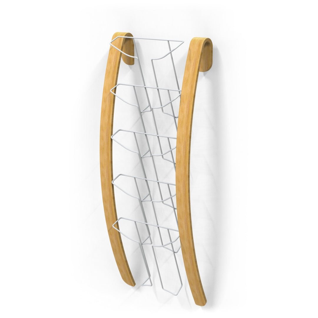 Présentoir Mural 5 Compartiments Bois et Blanc - SC Mobilier