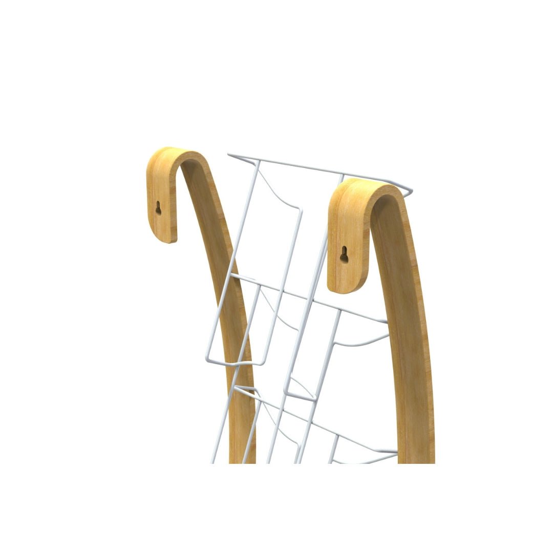 Présentoir Mural 5 Compartiments Bois et Blanc - SC Mobilier