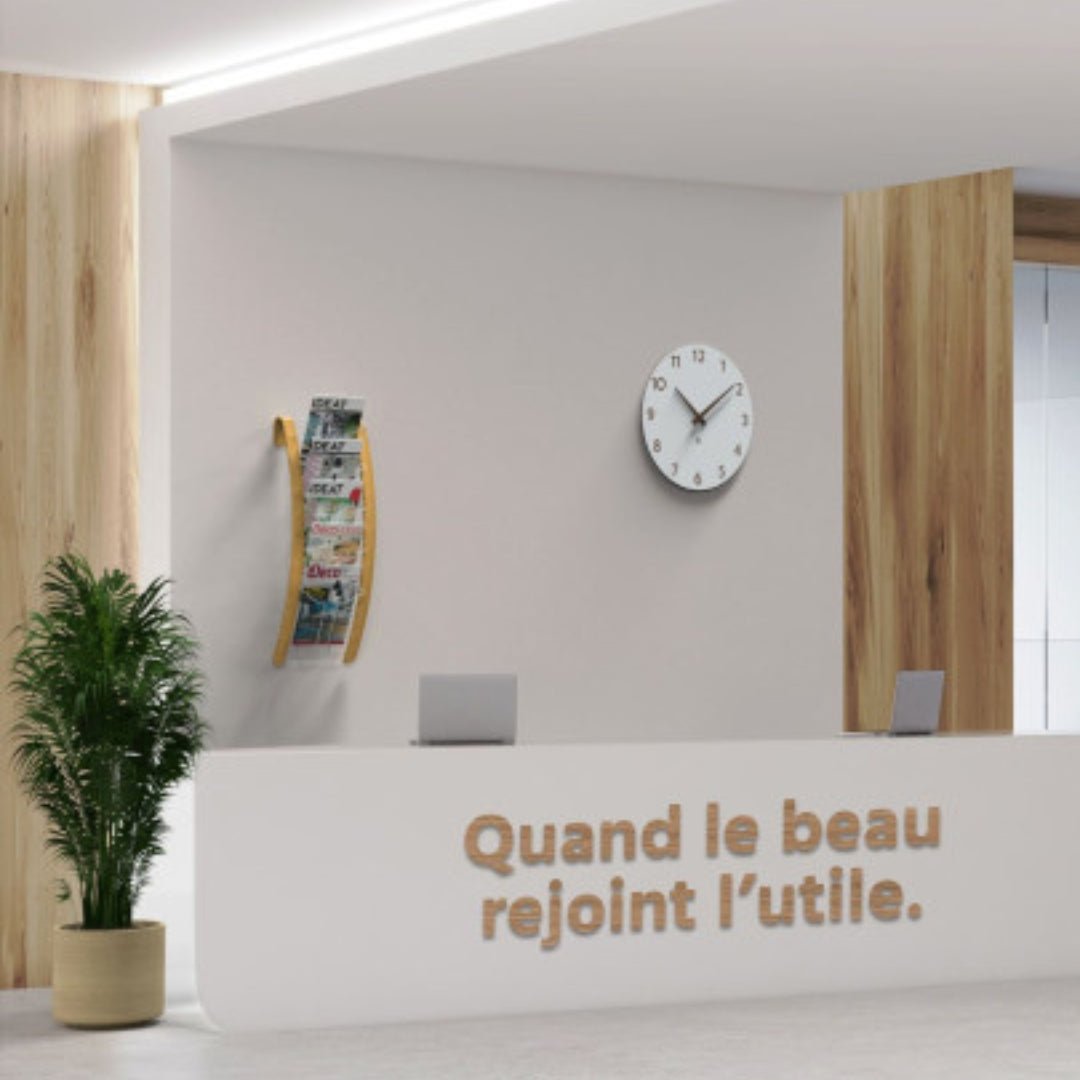 Présentoir Mural 5 Compartiments Bois et Blanc - SC Mobilier