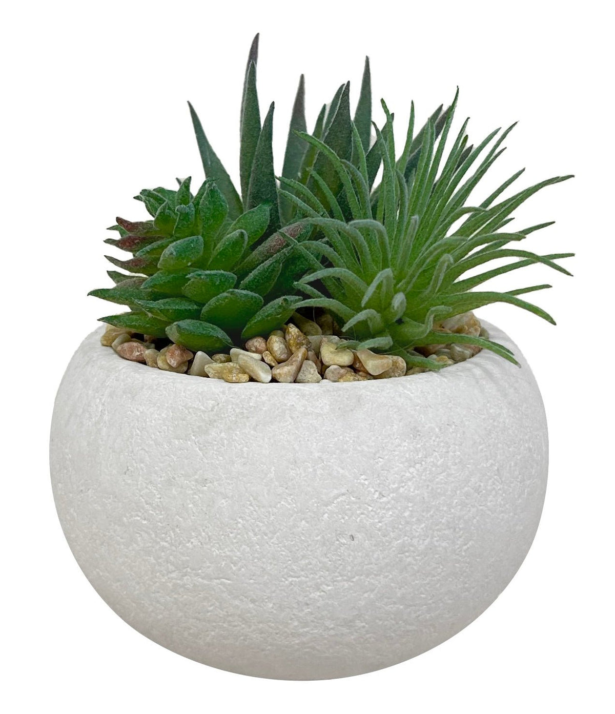 Set de 3 plantes artificielles, pot blanc, taille 11 cm - SC Mobilier