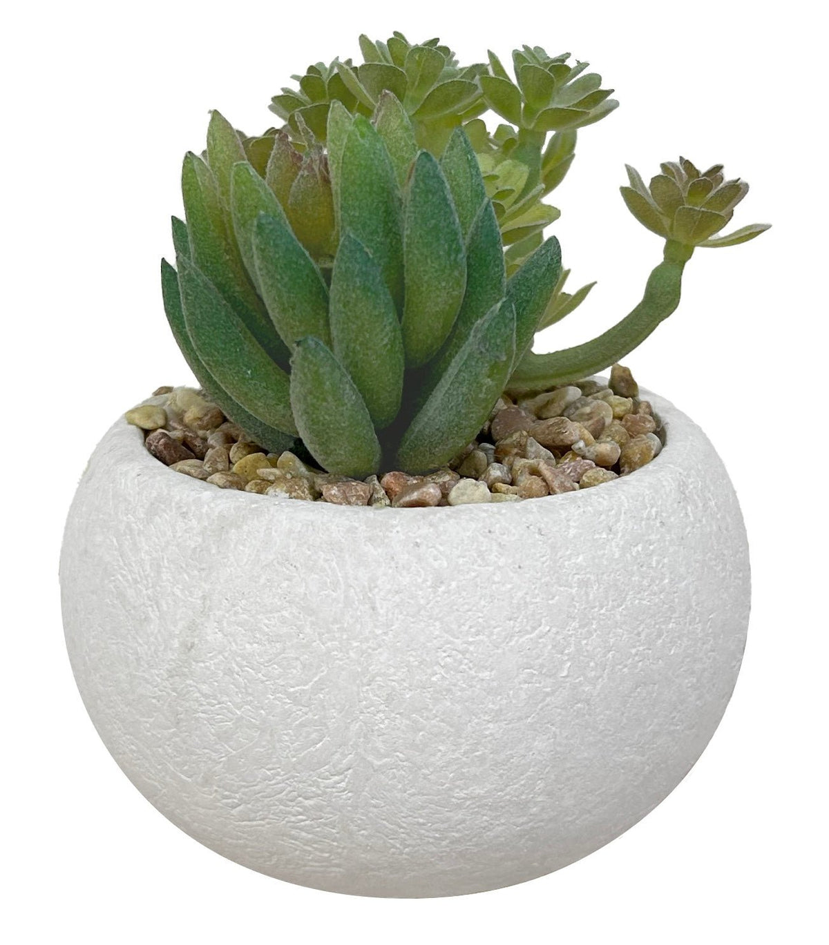 Set de 3 plantes artificielles, pot blanc, taille 11 cm - SC Mobilier
