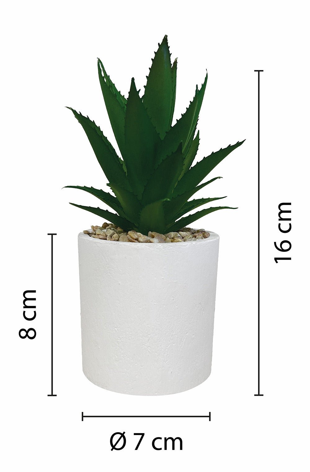 Set de 3 plantes artificielles, pot blanc, taille 16 cm - SC Mobilier