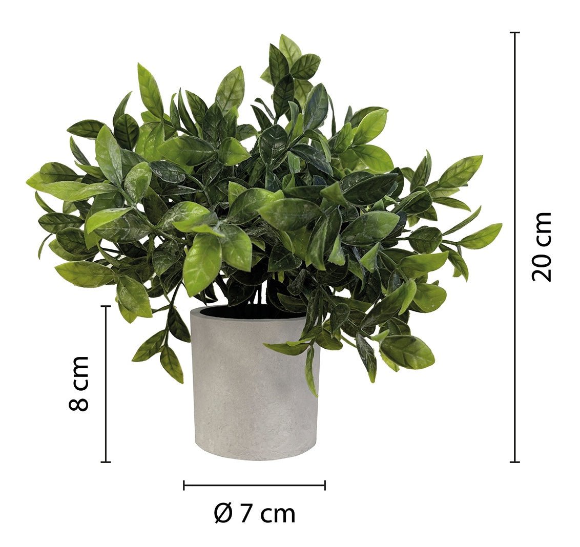 Set de 3 plantes artificielles, pot gris, taille 20 cm - SC Mobilier