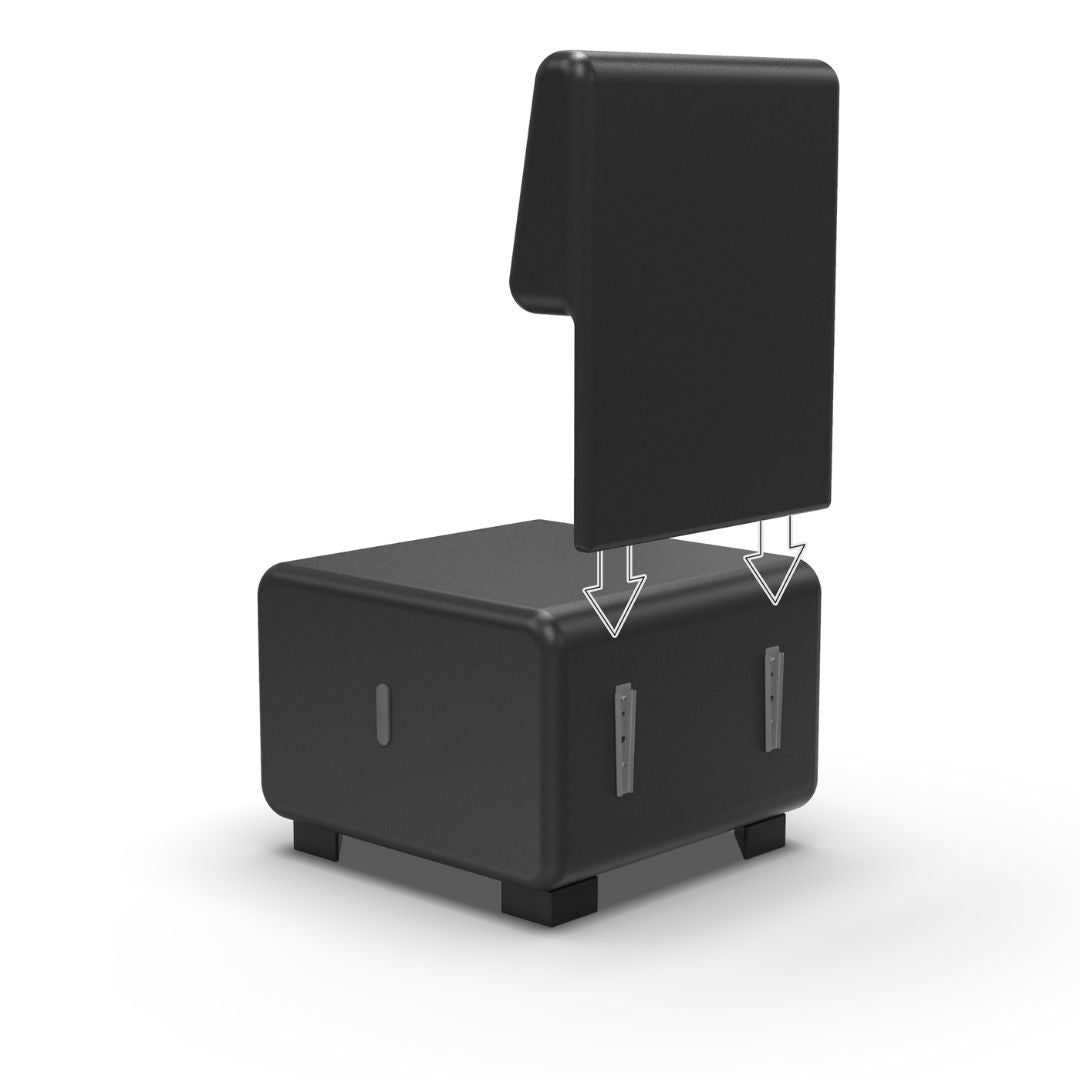 Siège 1 Place Hizia - Simili Cuir Noir - SC Mobilier