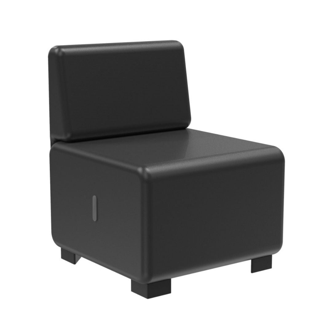 Siège 1 Place Hizia - Simili Cuir Noir - SC Mobilier