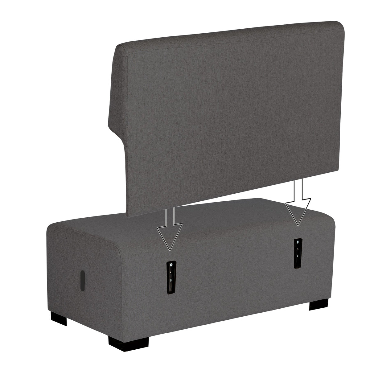 Siège 2 Places Hizia - Gris Anthracite - SC Mobilier