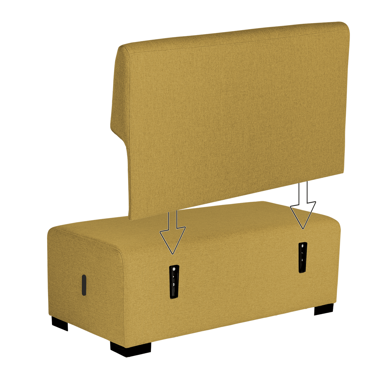 Siège 2 Places Hizia - Jaune Safran - SC Mobilier