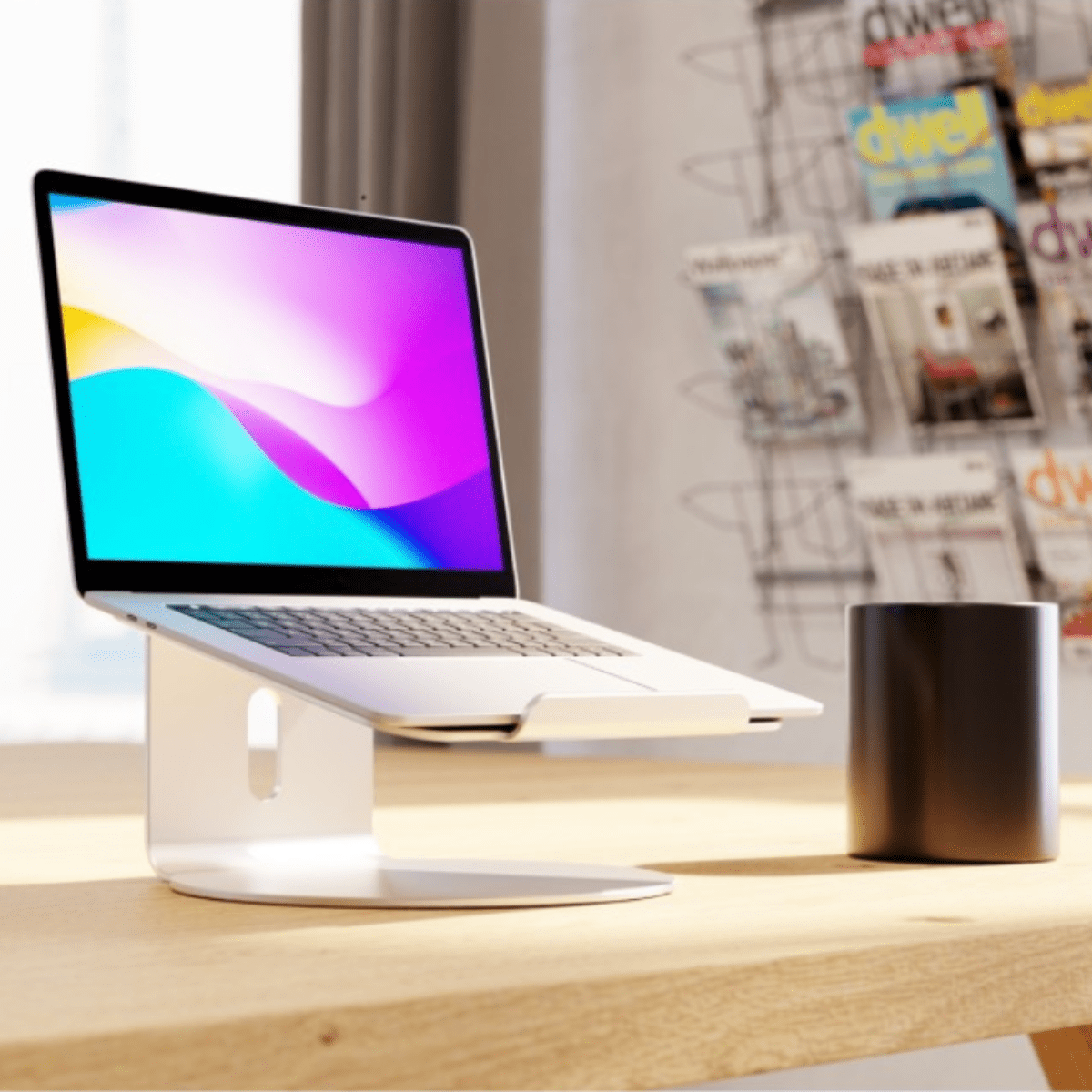 Support Rotatif Ordinateur Portable - Aluminium - SC Mobilier