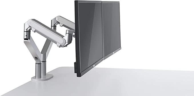 Bras Articulé Double Écran Ordinateur Jamy - Gris - SC Mobilier