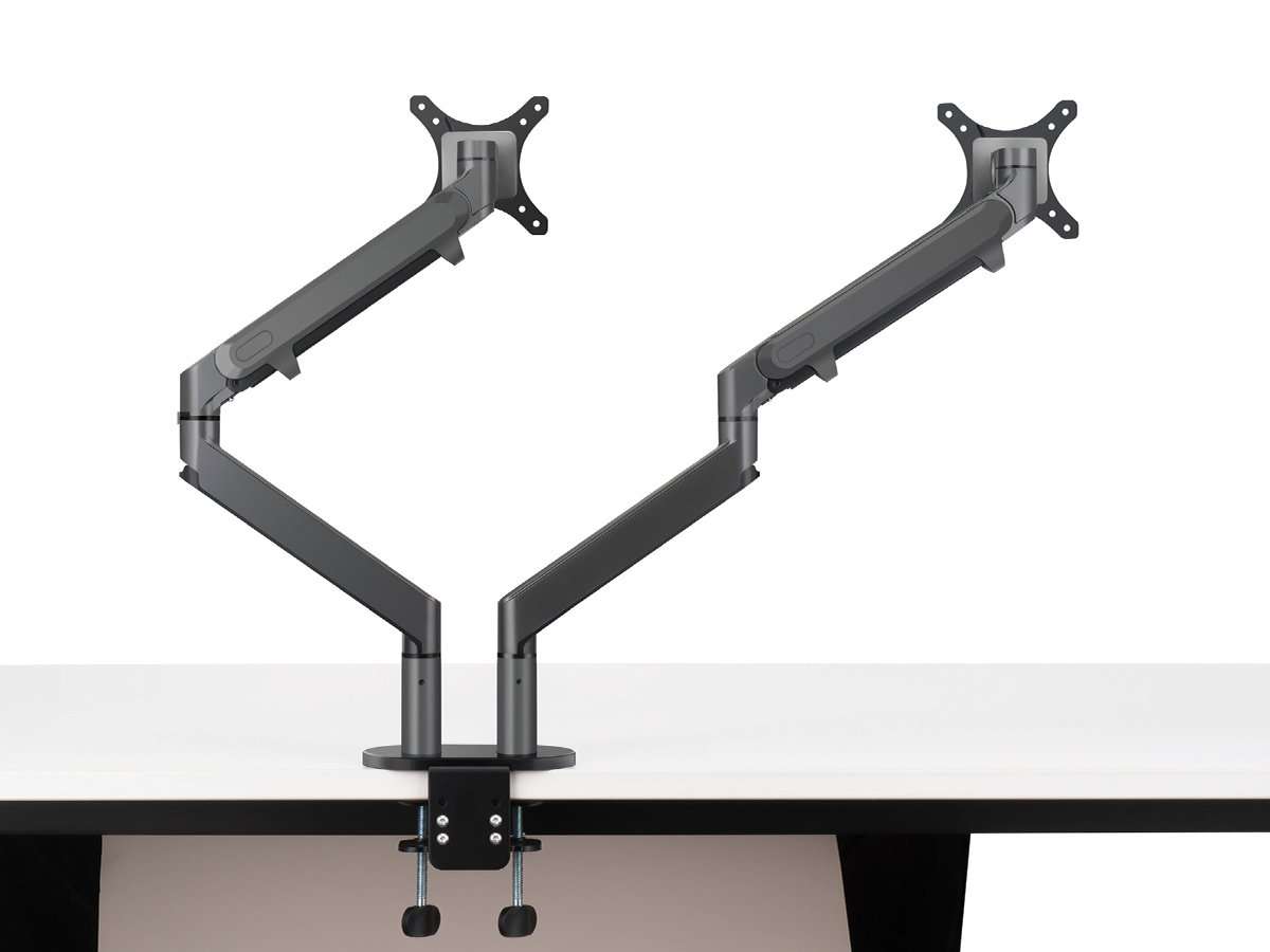 Bras Articulé Double Écran Ordinateur Jamy - Noir - SC Mobilier