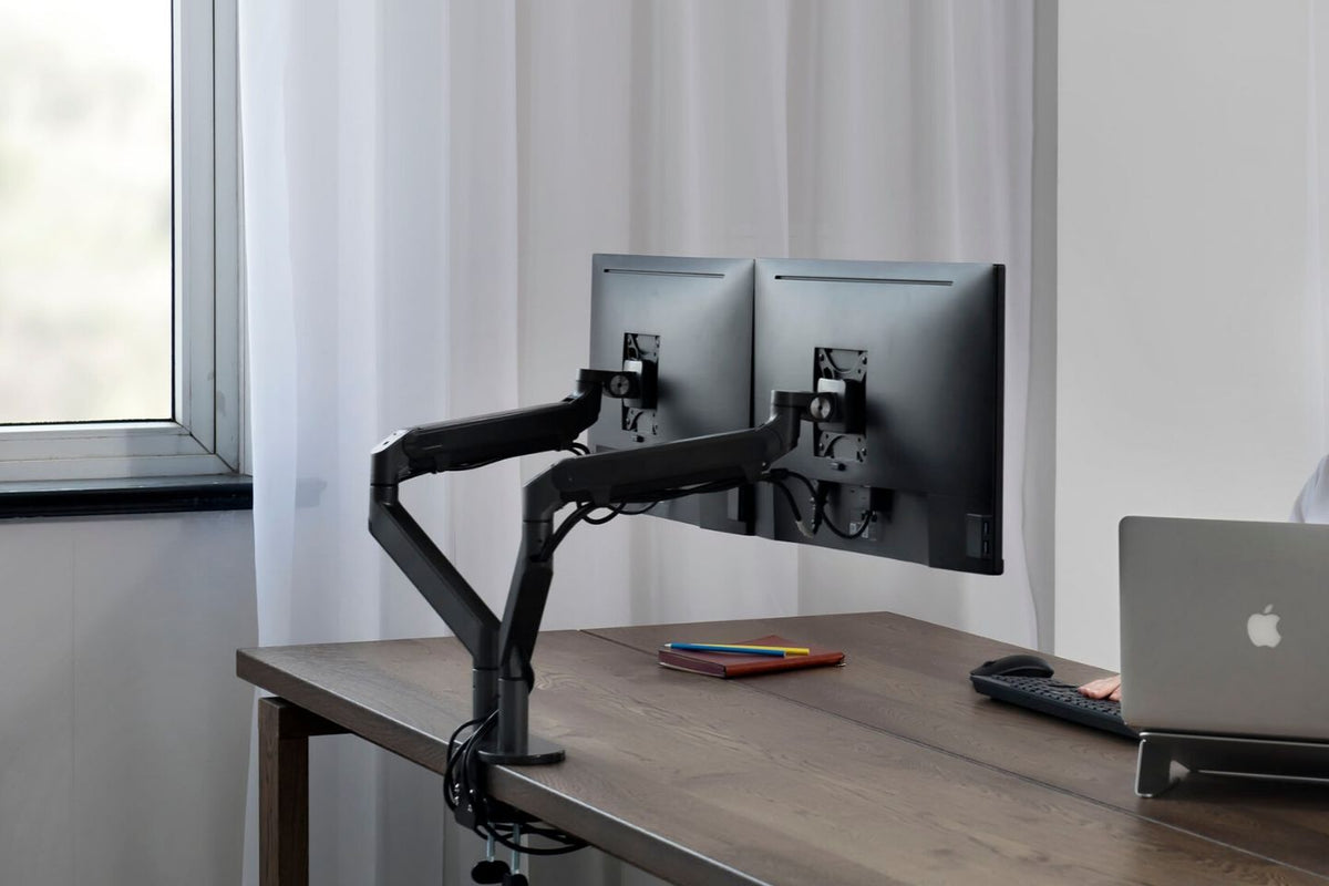 Bras Articulé Double Écran Ordinateur Jamy - Noir - SC Mobilier