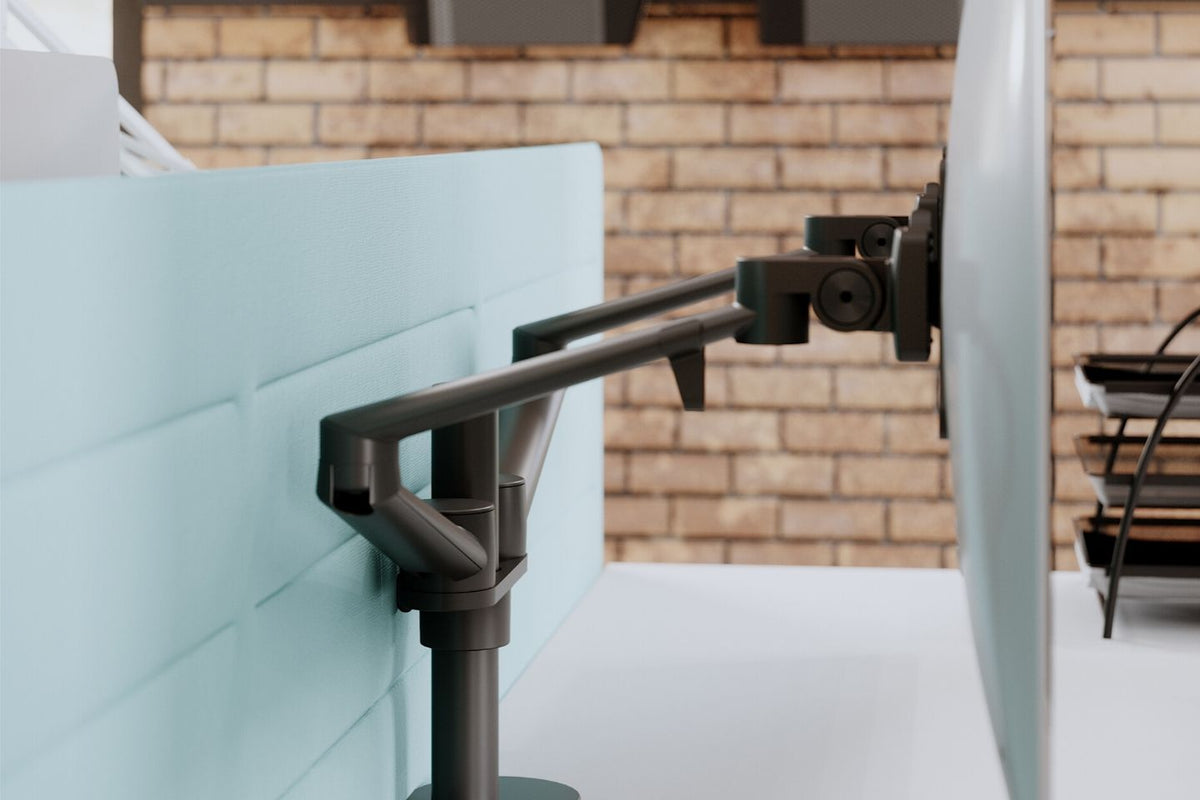 Bras Articulé Double Écran Ordinateur Samy - Noir - SC Mobilier