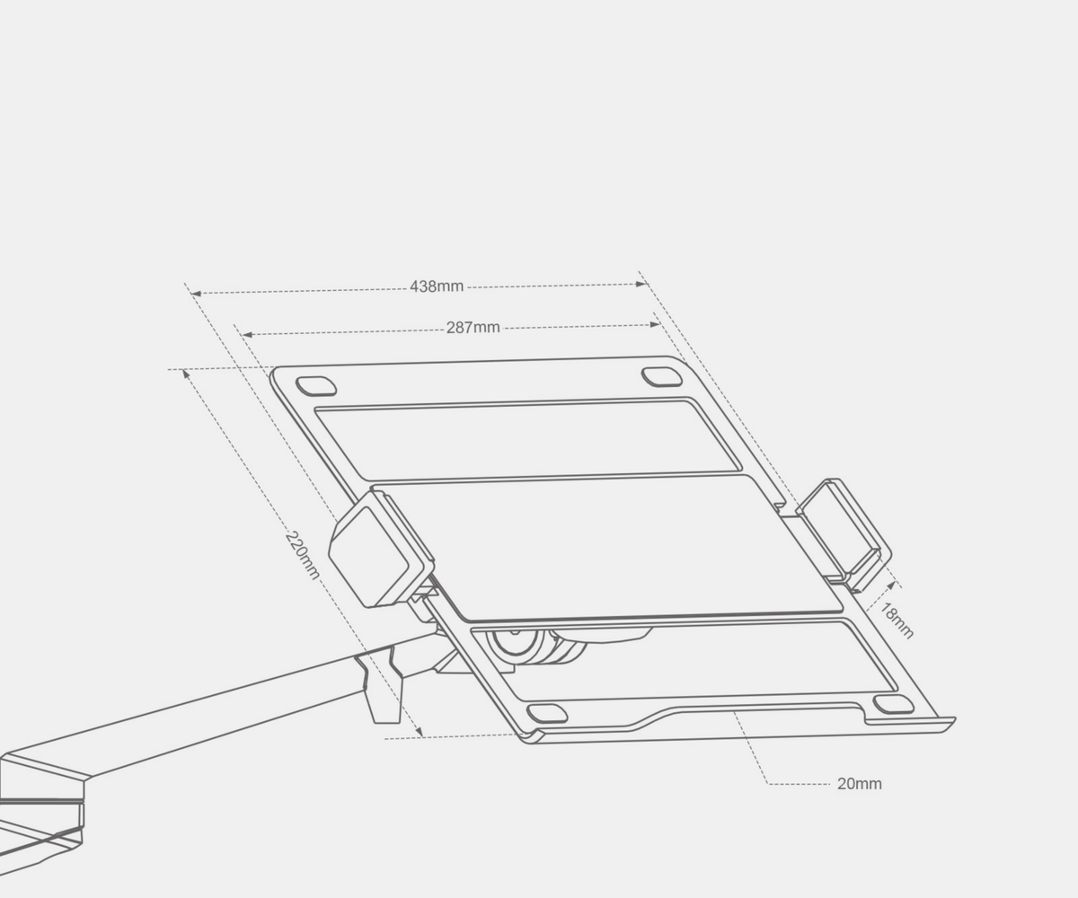 Bras Articulé Écran et Ordinateur Portable - Noir - SC Mobilier