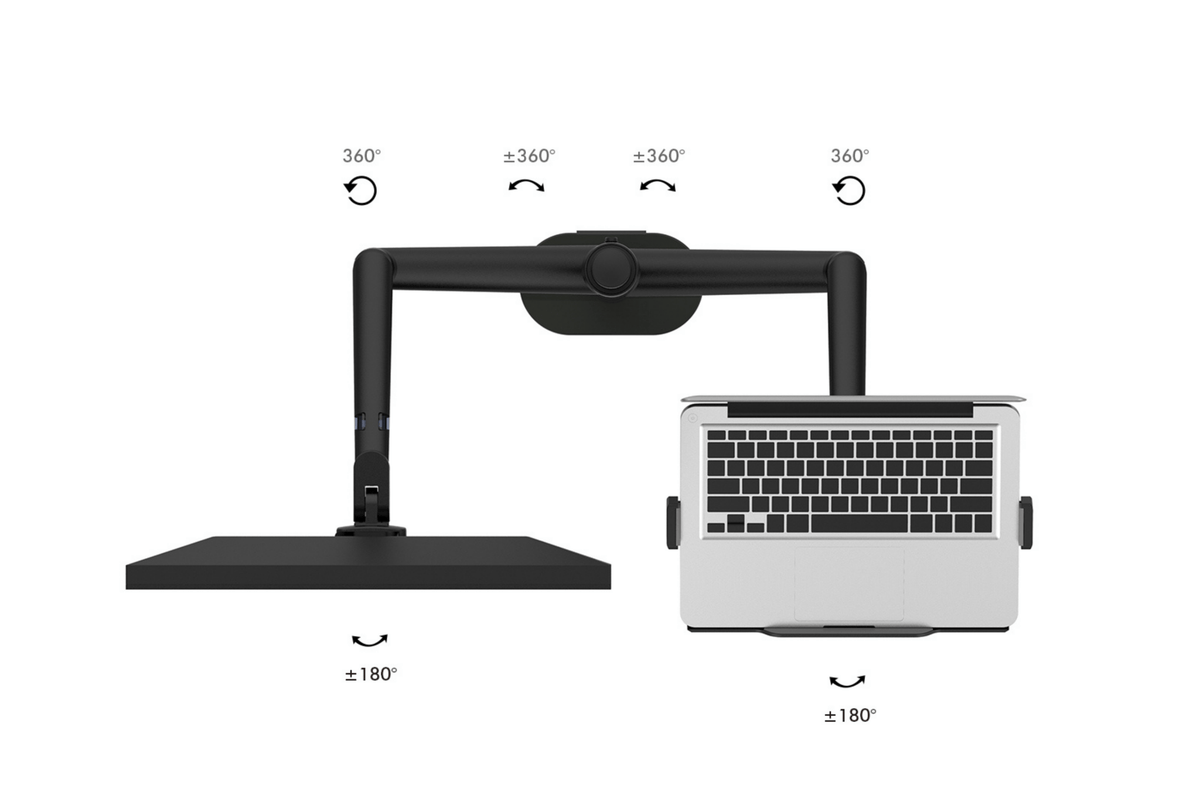 Bras Articulé Écran et Ordinateur Portable - Noir - SC Mobilier