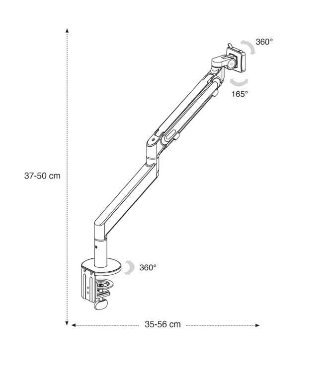 Bras Articulé Écran Ordinateur Jamy - Gris - SC Mobilier