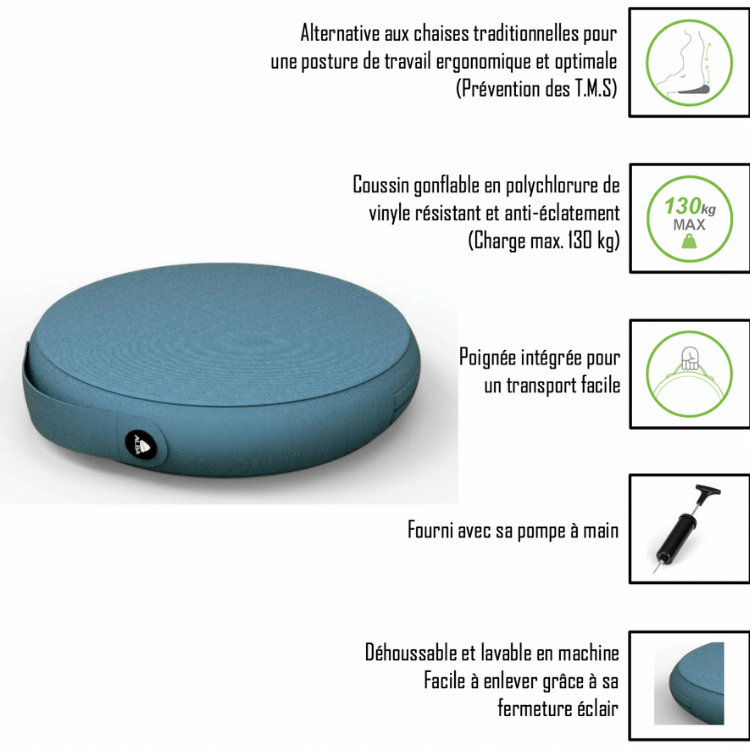 Coussin Ergonomique - Bleu - SC Mobilier