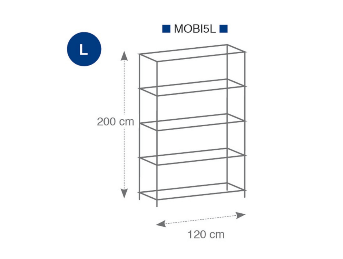 Étagère 5 Tablettes Métal chromé 120 cm - SC Mobilier
