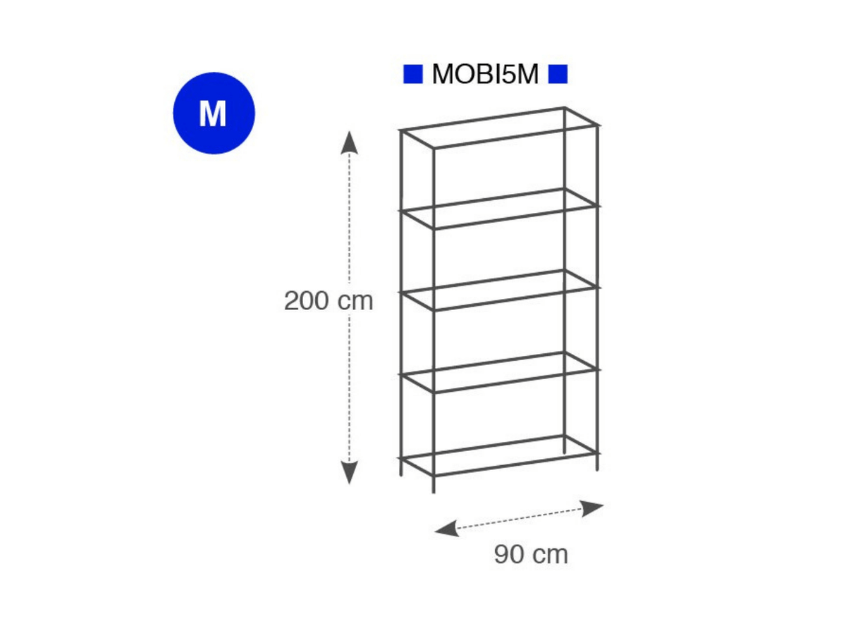 Étagère 5 Tablettes Métal chromé 90 cm - SC Mobilier