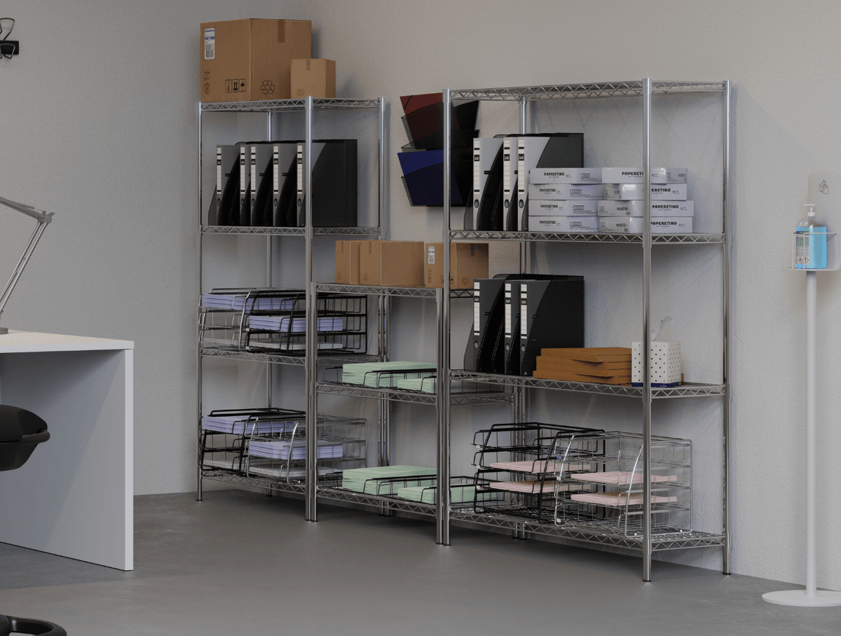 Étagère 5 Tablettes Métal chromé 90 cm - SC Mobilier