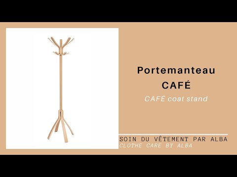 vidéo montage portemanteau sur pied café bois foncé