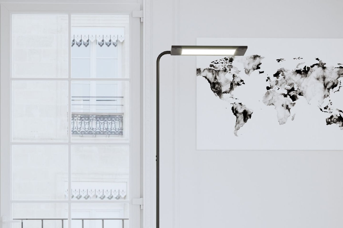 Lampadaire LED Tête Réversible - Noir - SC Mobilier