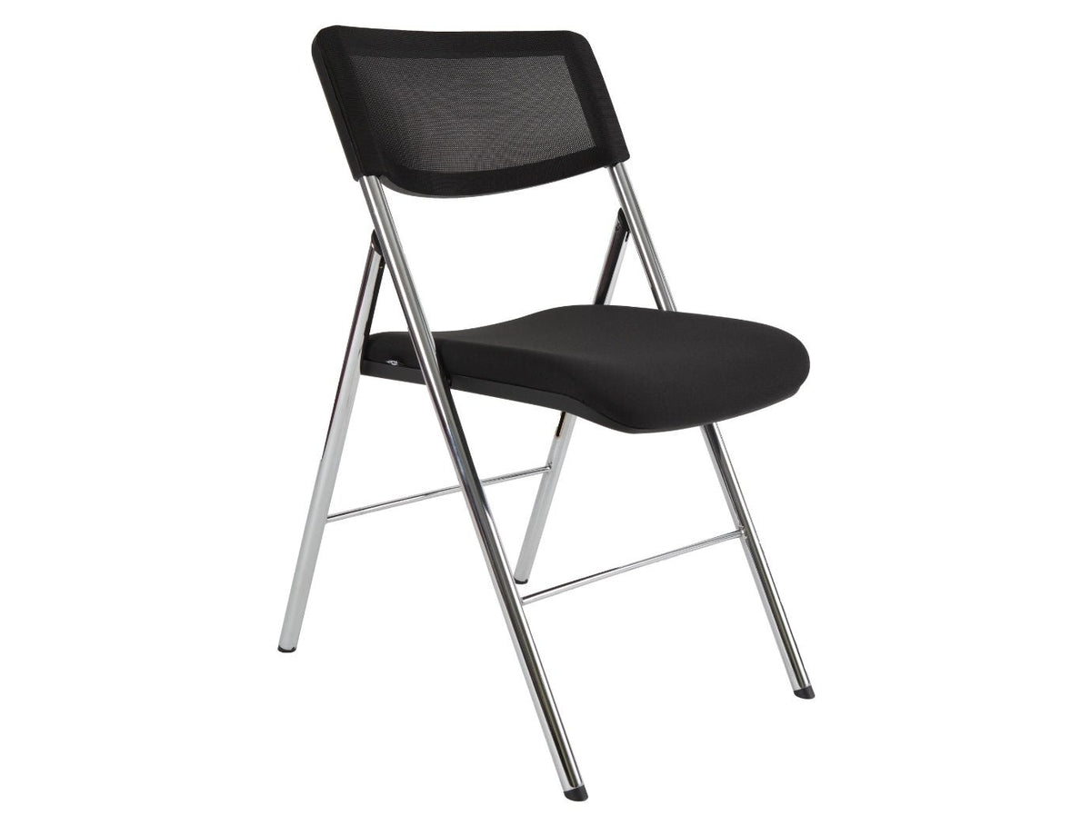 Lot de 2 Chaises Pliantes Confortables - Chromées - SC Mobilier