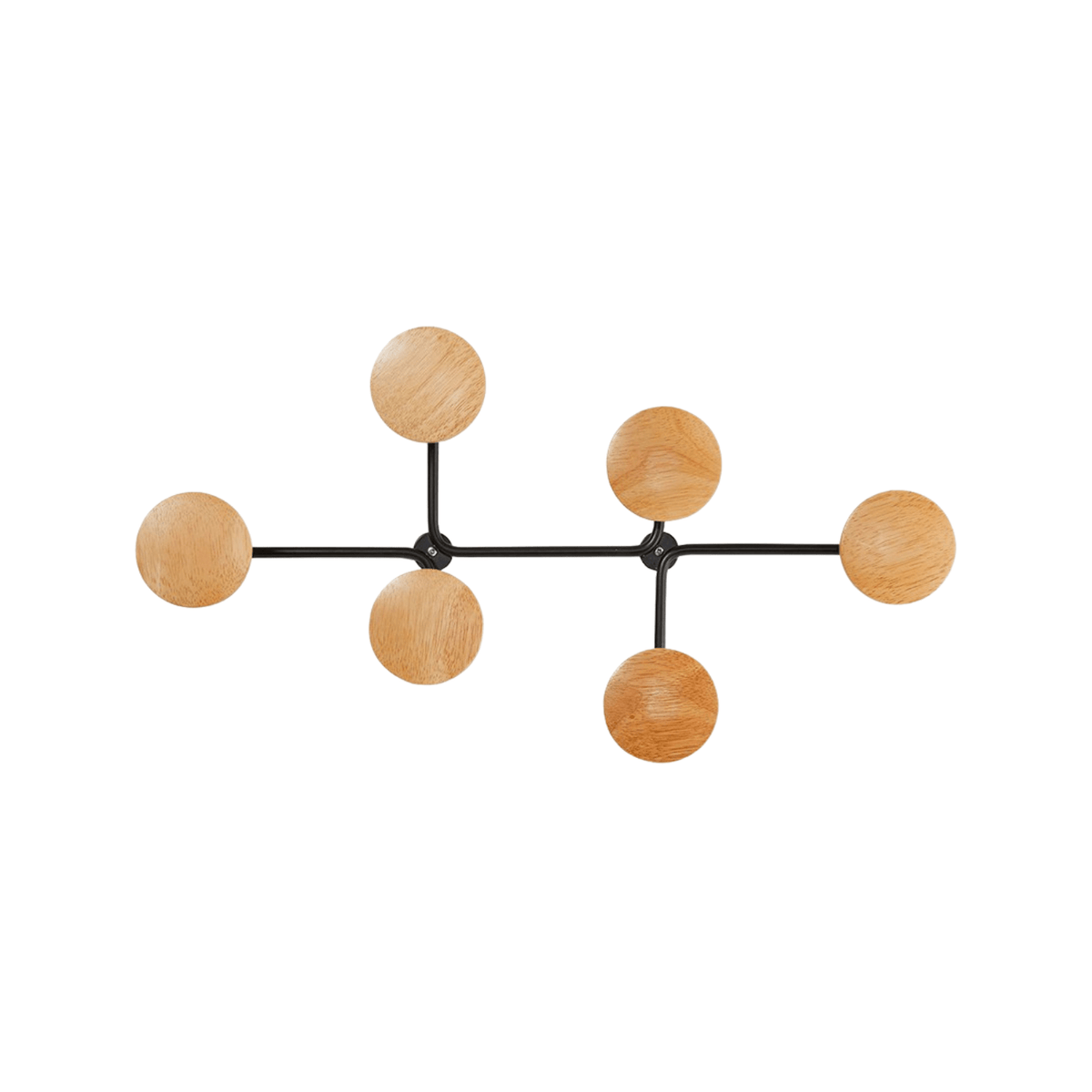 Patère Murale - Noire six accroches - SC Mobilier