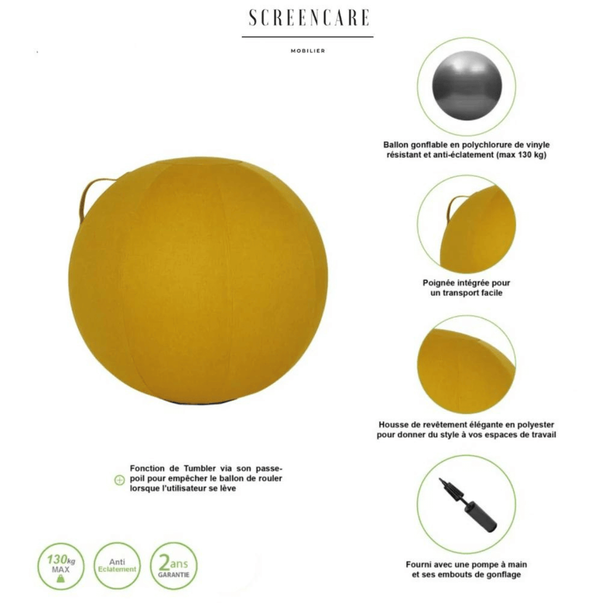Swiss Ball Jaune - SC Mobilier