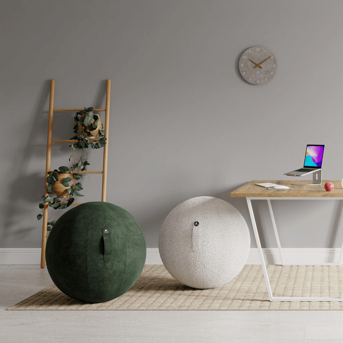 Swiss Ball Velours Vert - SC Mobilier